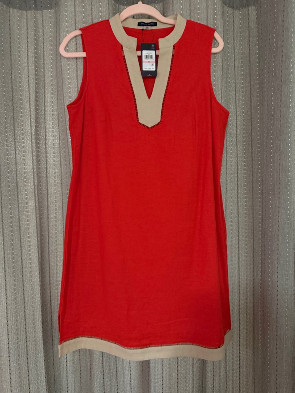 Tommy Hilfiger Red Dress with Cream Trim